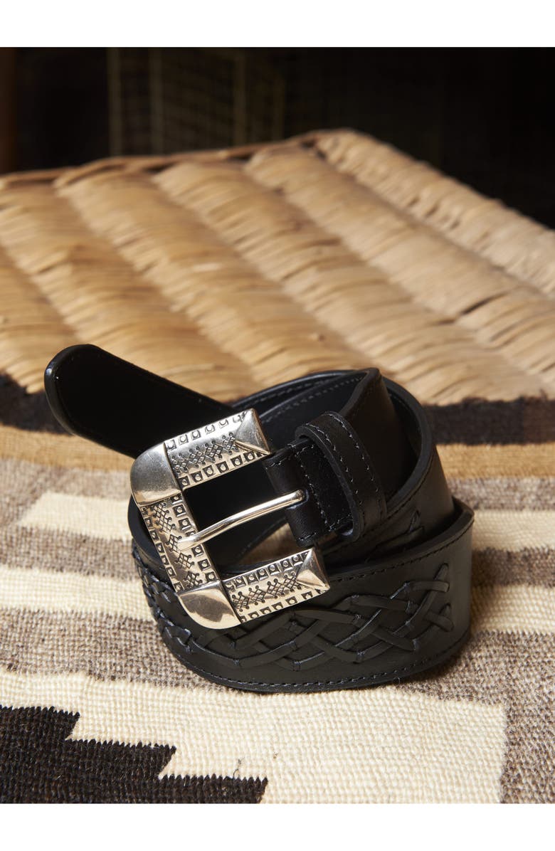 Fortela Terra Calf Leather Belt, Main, color, Black