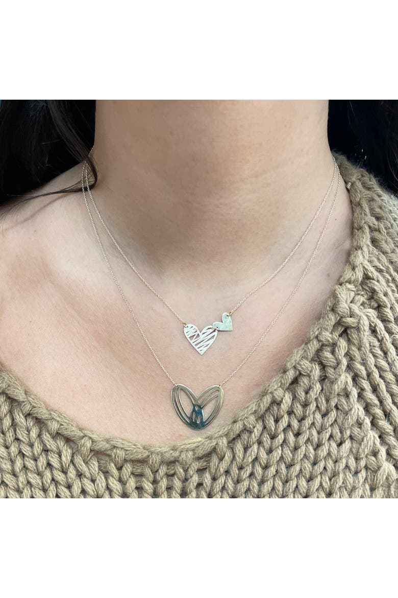 Double Woven Heart Necklace, Alternate, color, Yellow Gold