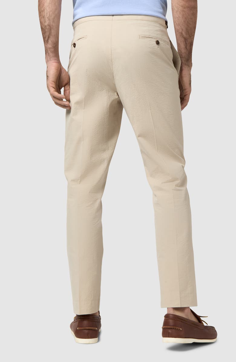Sid Mashburn Slim Fit Flat Front Cotton Seersucker Pants, Alternate, color,
