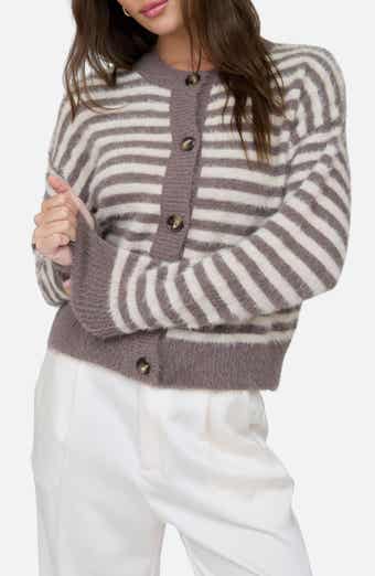 Striped Fuzzy Cardigan