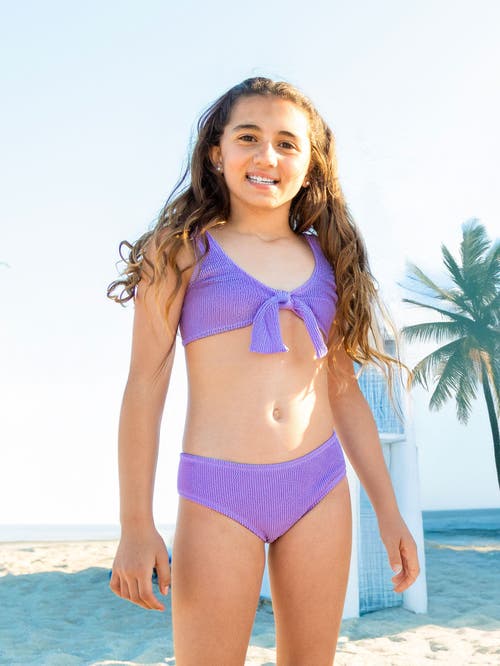 LIMEAPPLE LIMEAPPLE CRINKLE TIE BIKINI SWIMSUIT 