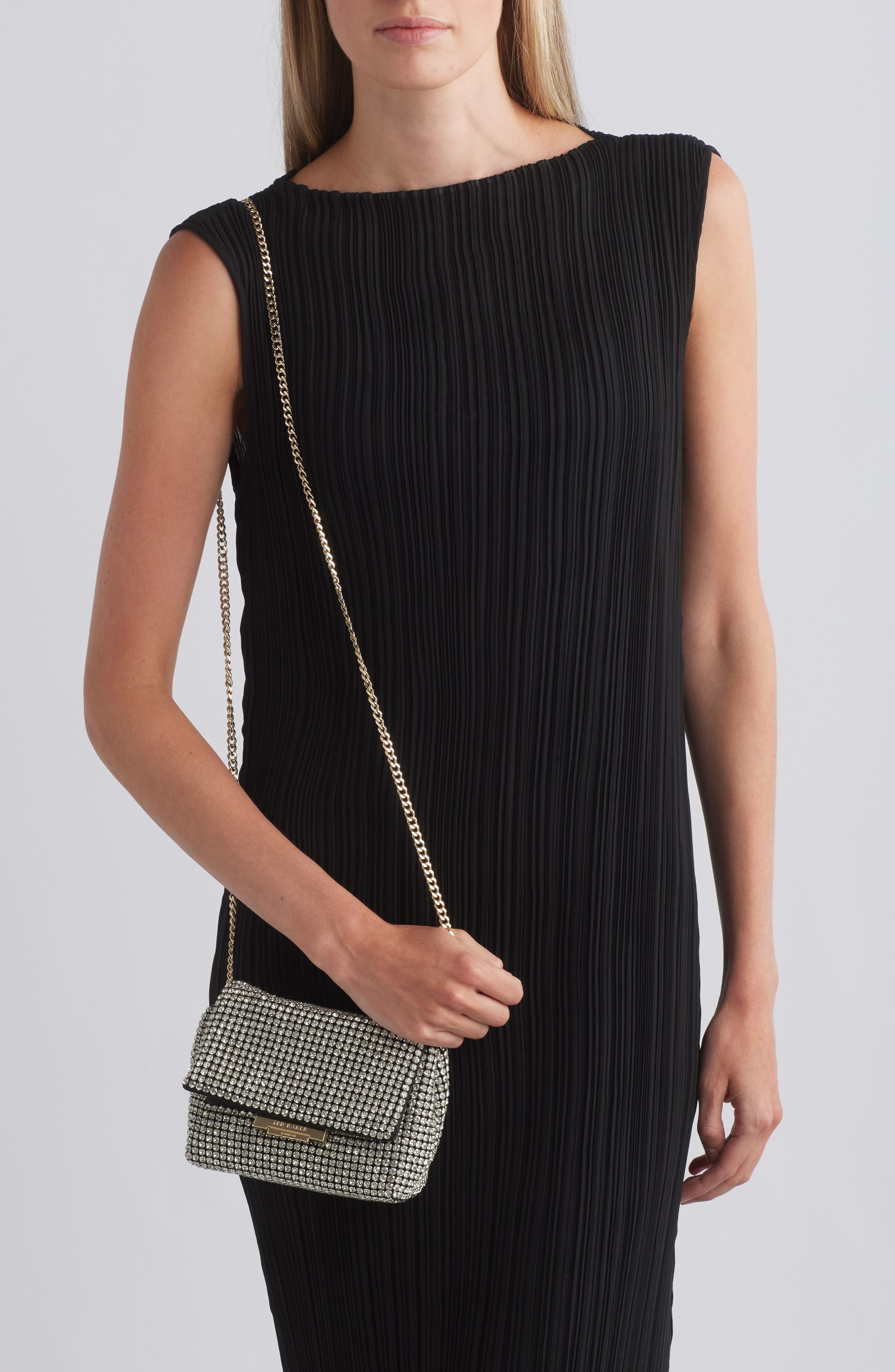 Ted Baker Gliters Clutch, Alternate, color, Light Silver