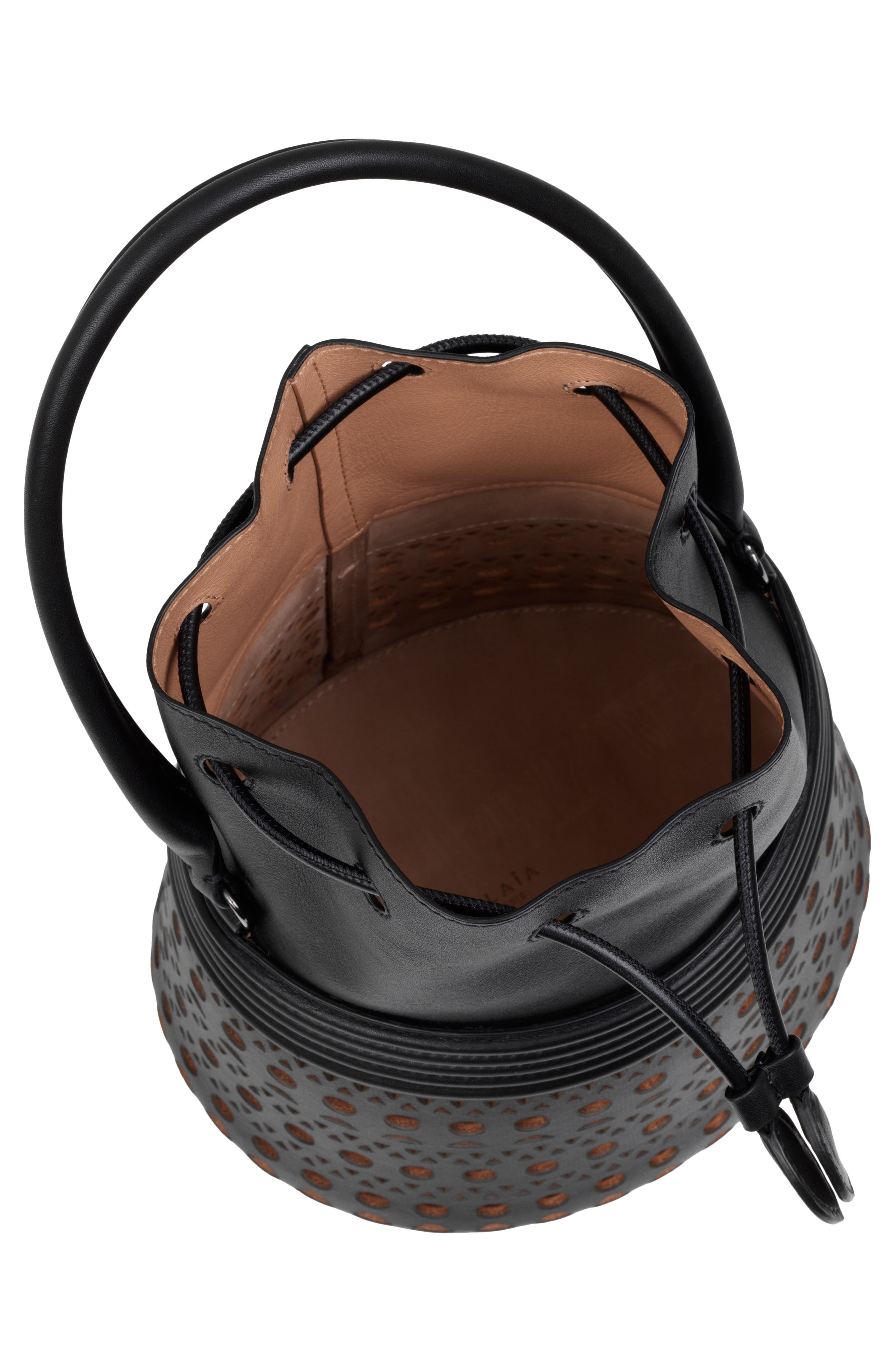 Alaïa Corset 19 Leather Bucket Bag, Alternate, color, 