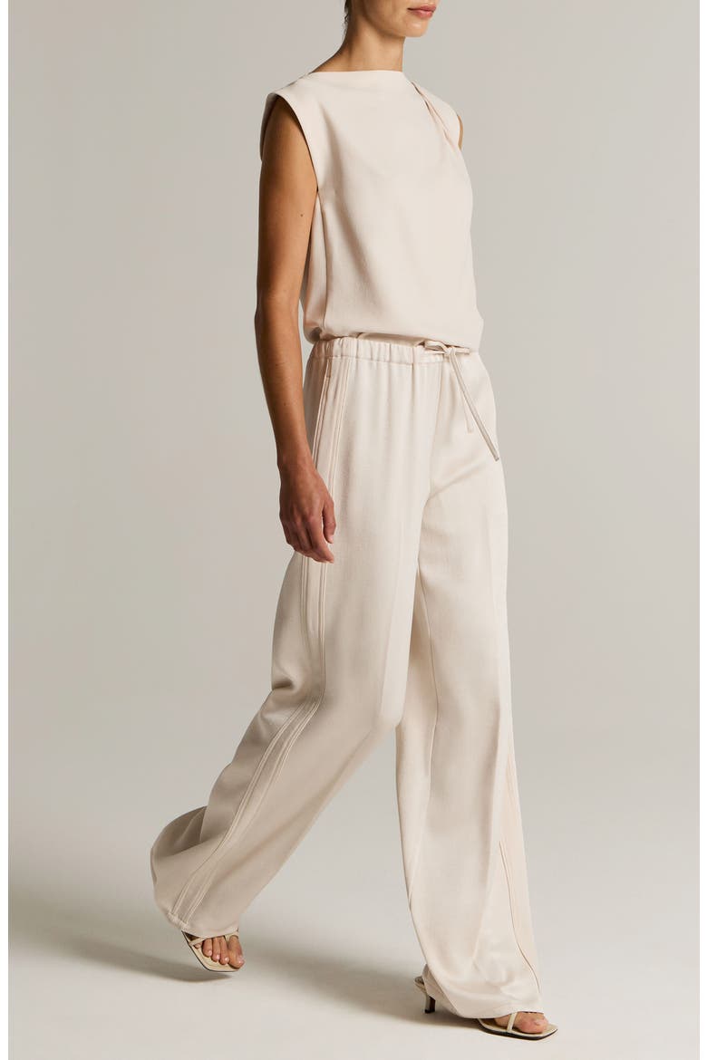 Shine Crepe Pull-On Pants, Alternate, color, BLUSH CLOUD