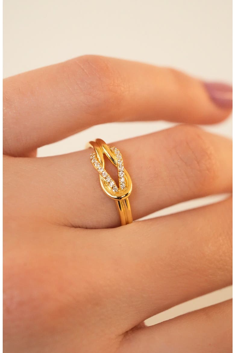 Love Knot Pavé Ring, Alternate, color, GOLD