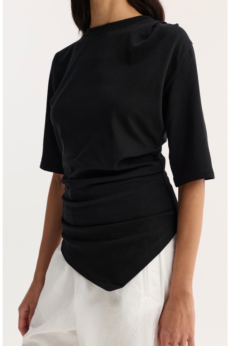 Reinvented Twisted Organic Cotton T-Shirt, Alternate, color, BLACK