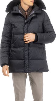 GORSKI Men's Apres-Ski Parka, Detachable Toscana Lamb Hood Trim