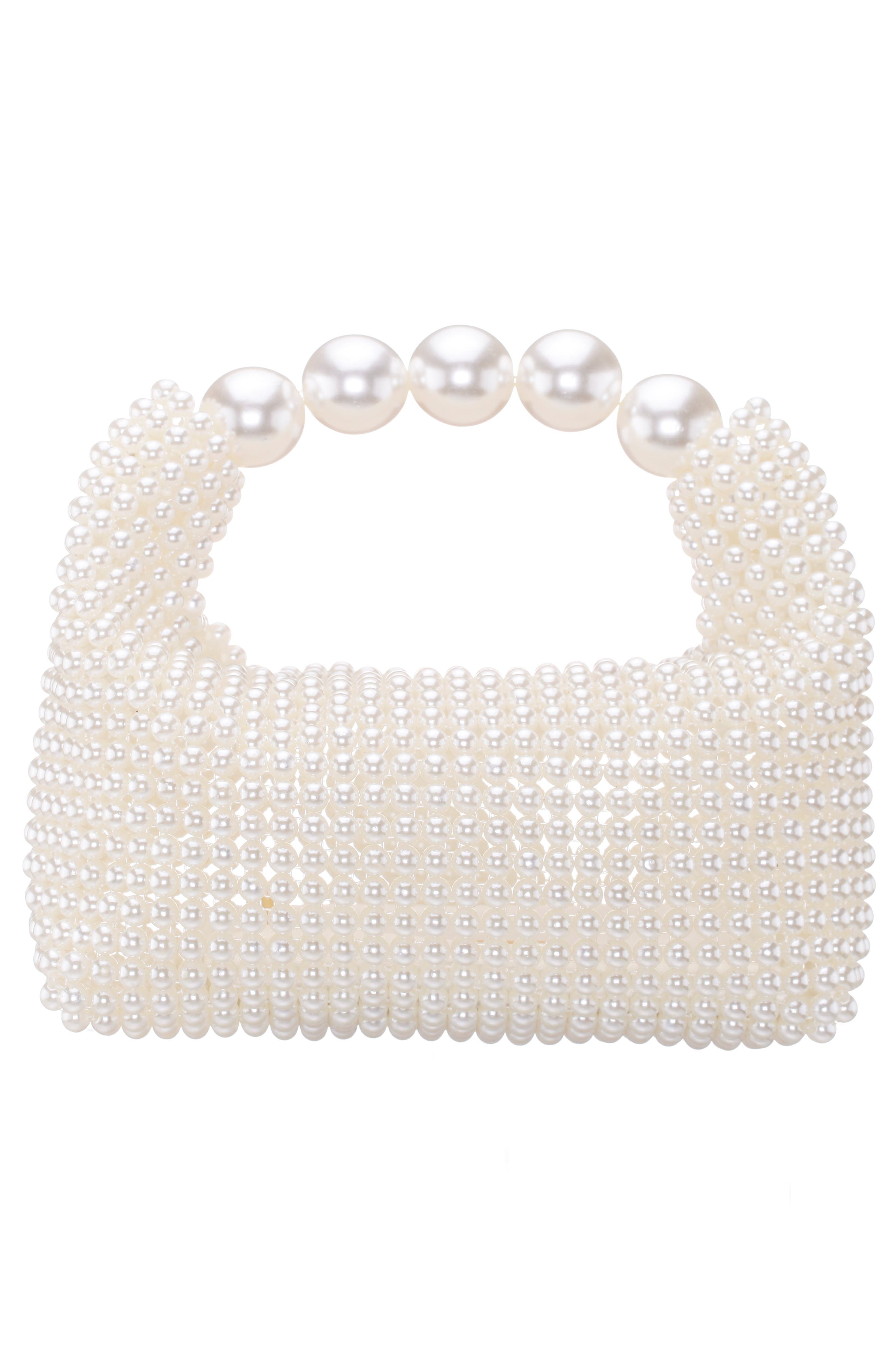 Nina Kiki Faux Pearl To Handle Bag, Alternate, color, 