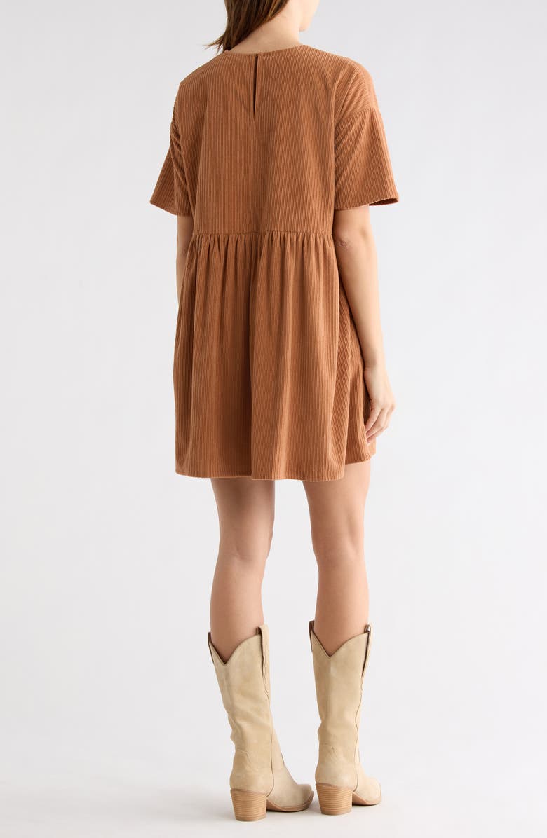 WISHLIST Corduroy Shift Minidress, Alternate, color, Camel