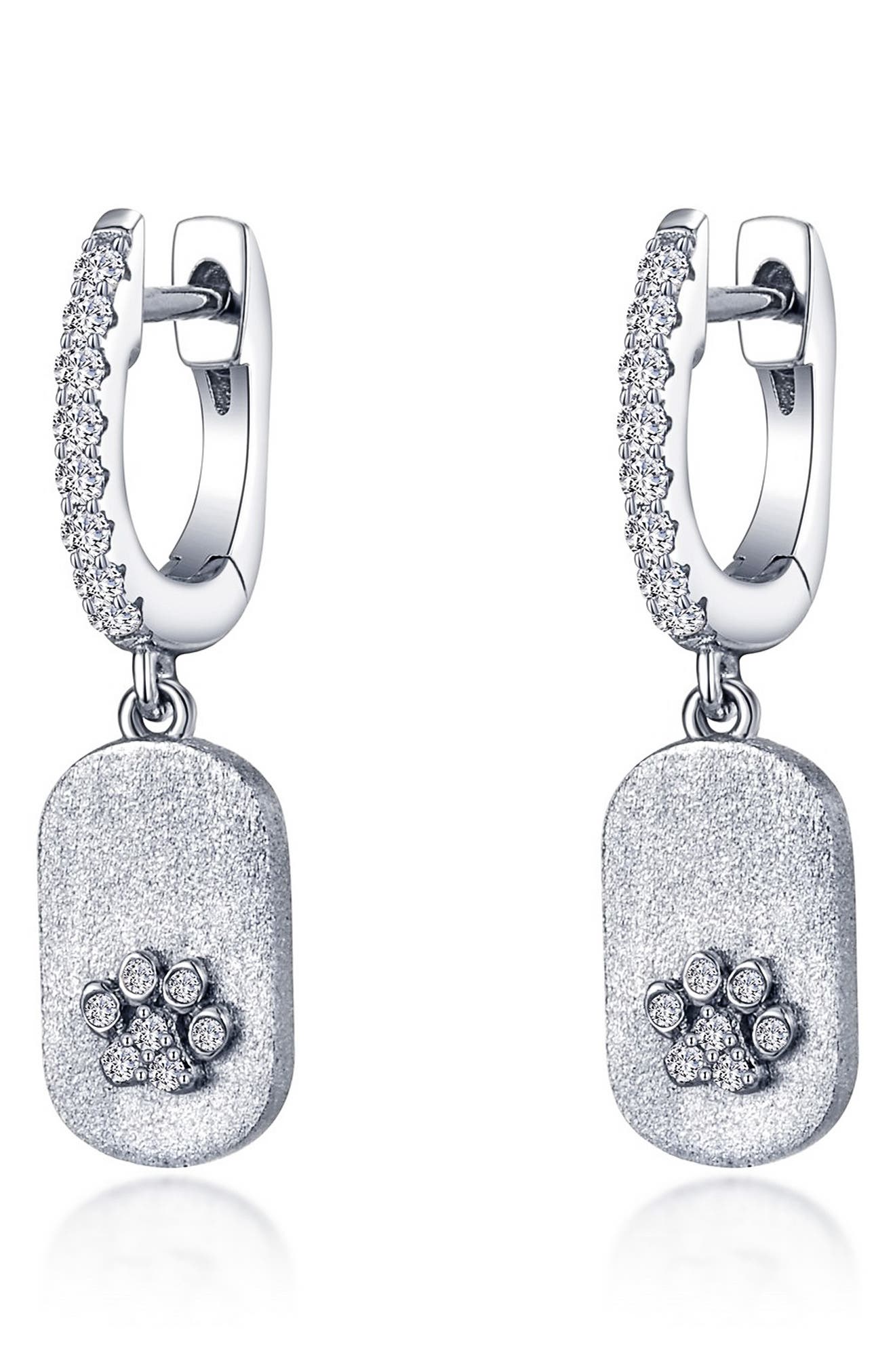 Lafonn Precious Paws Drop Huggie Hoop Earrings