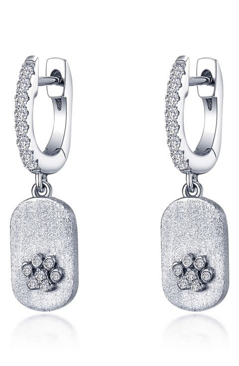 Precious Paws Drop Huggie Hoop Earrings