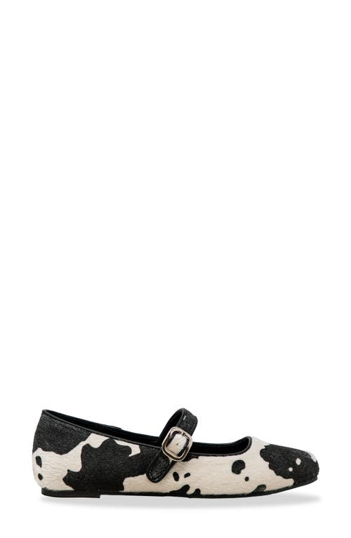 Chase & Chloe Chase And Chloe Meli Faux Fur Mary Jane Flat In Black