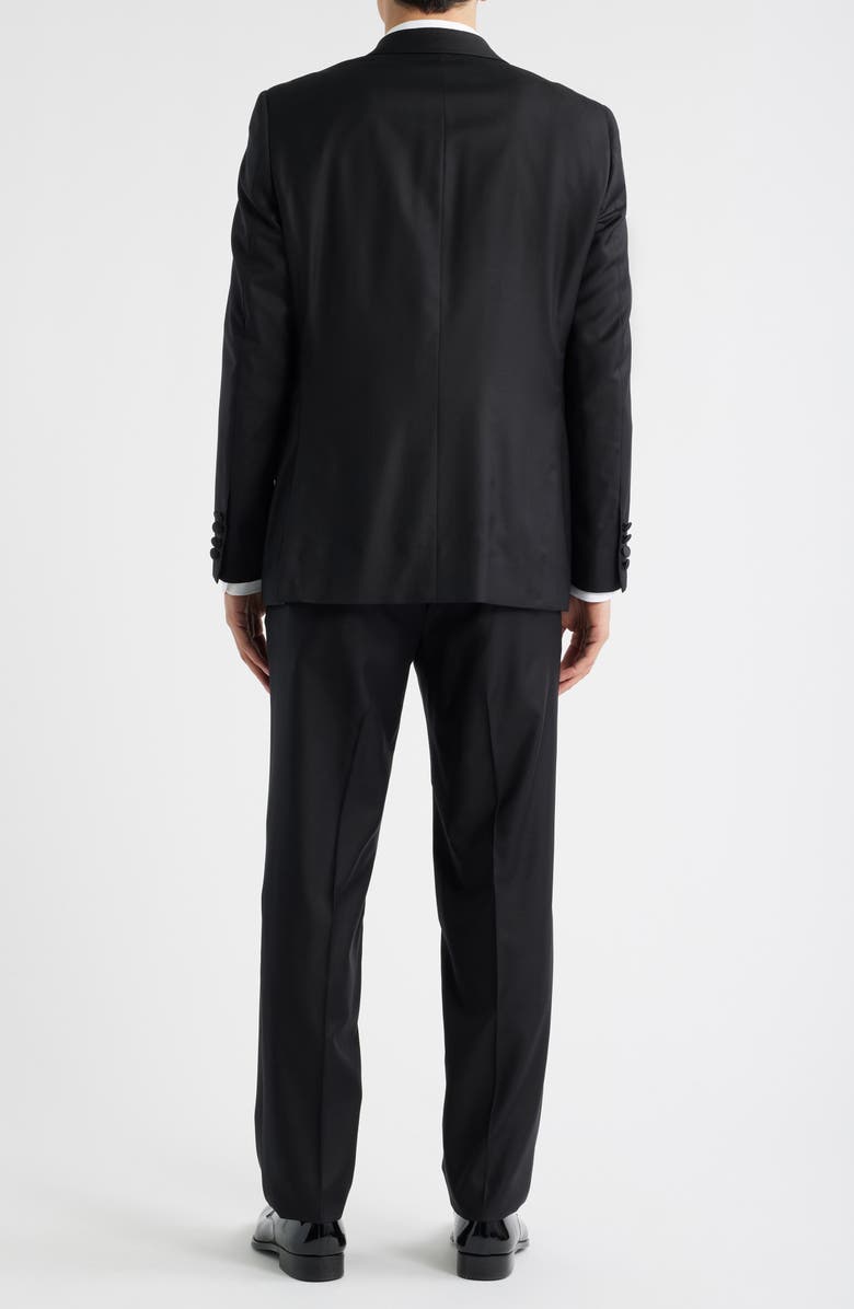 Heritage Gold Notched Lapel Black Wool Tuxedo, Alternate, color, Black