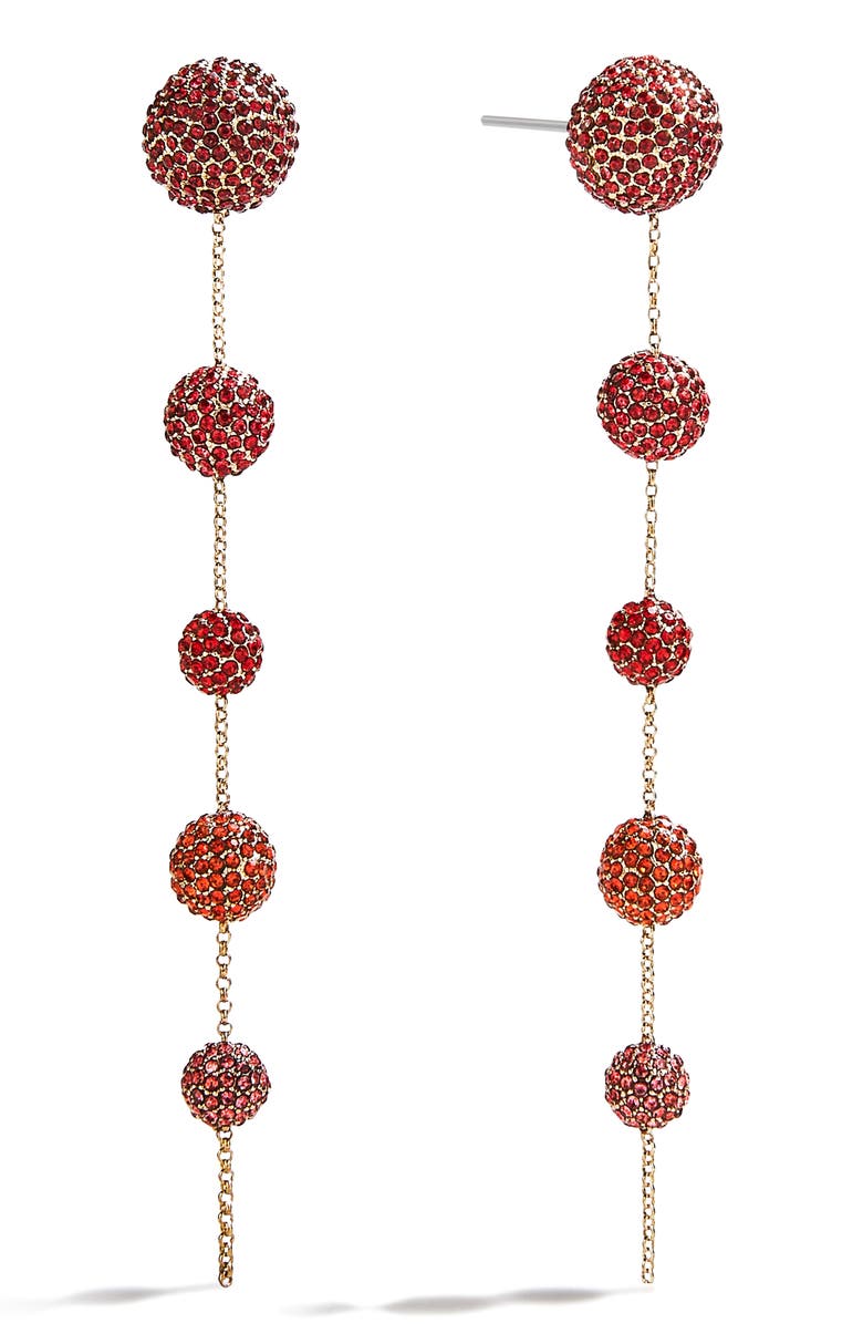 BaubleBar Blair Crystal Orb Drop Earrings, Main, color, Red