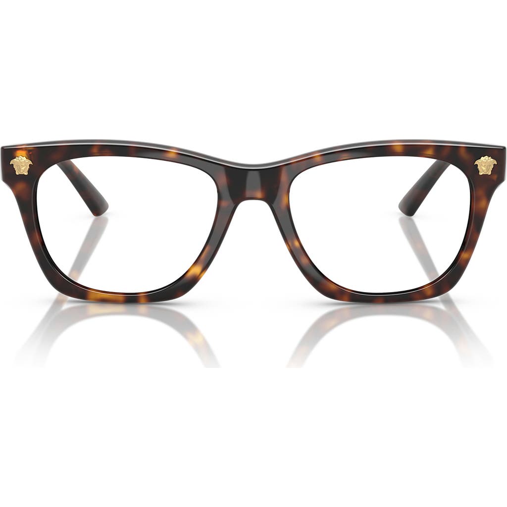 Versace 52mm Pillow Optical Glasses In Havana