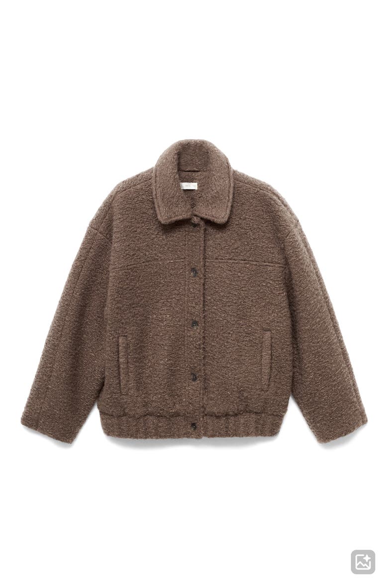 Faux Shearling Bomber Jacket, Alternate, color, BROWN