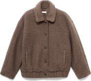 MANGO TEEN Faux Shearling Bomber Jacket