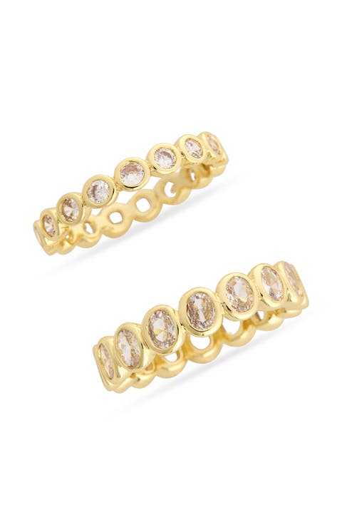 2-Piece Mixed CZ Eternity Band Ring Set