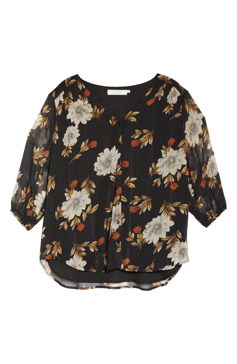ASTR the Label Floral V-Neck Top, Alternate, color,