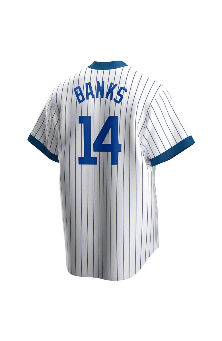 Nike Men's Nike Ernie Banks White Chicago Cubs Home Cooperstown Collection Player Jersey, Alternate, color, 