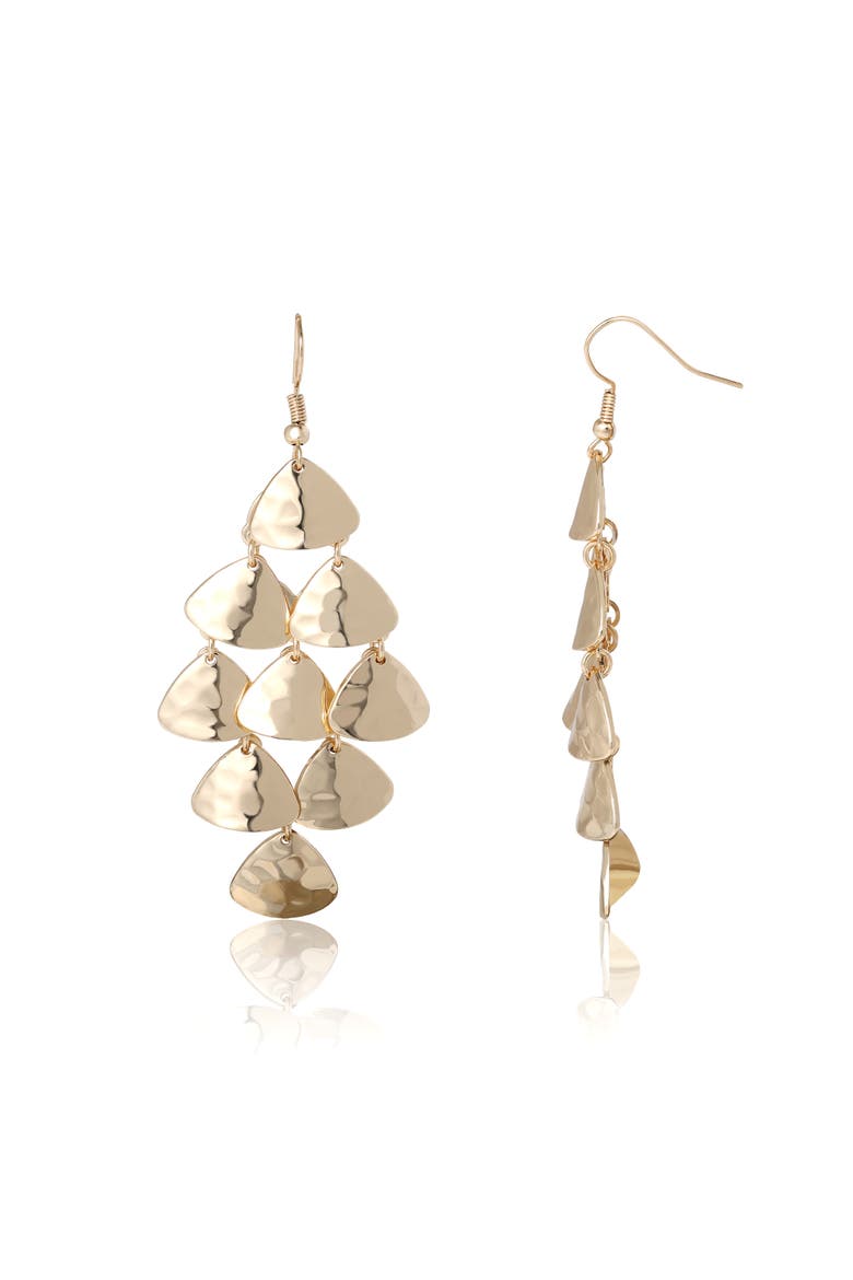 BCBGeneration Layered Triangle Drop Earrings, Alternate, color, Gold