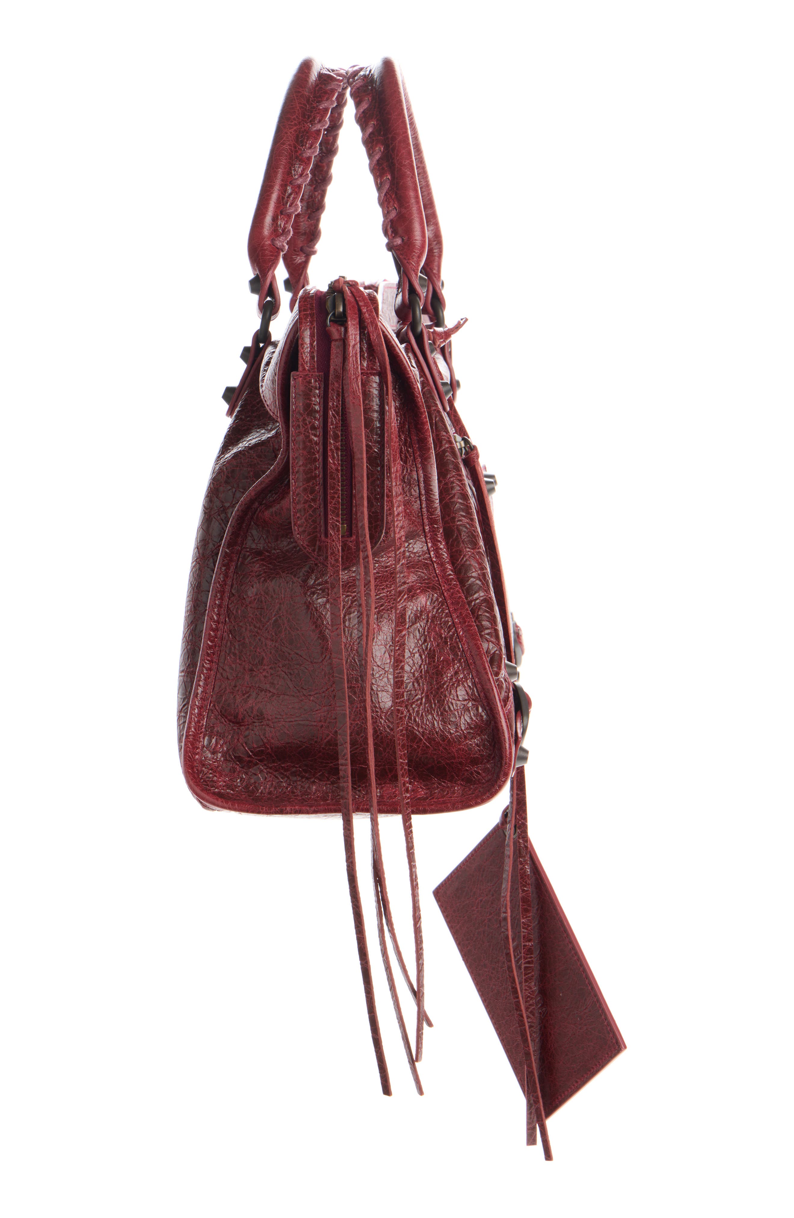 Medium Le City Leather Satchel, Alternate, color, 6034 DARK BURGUNDY