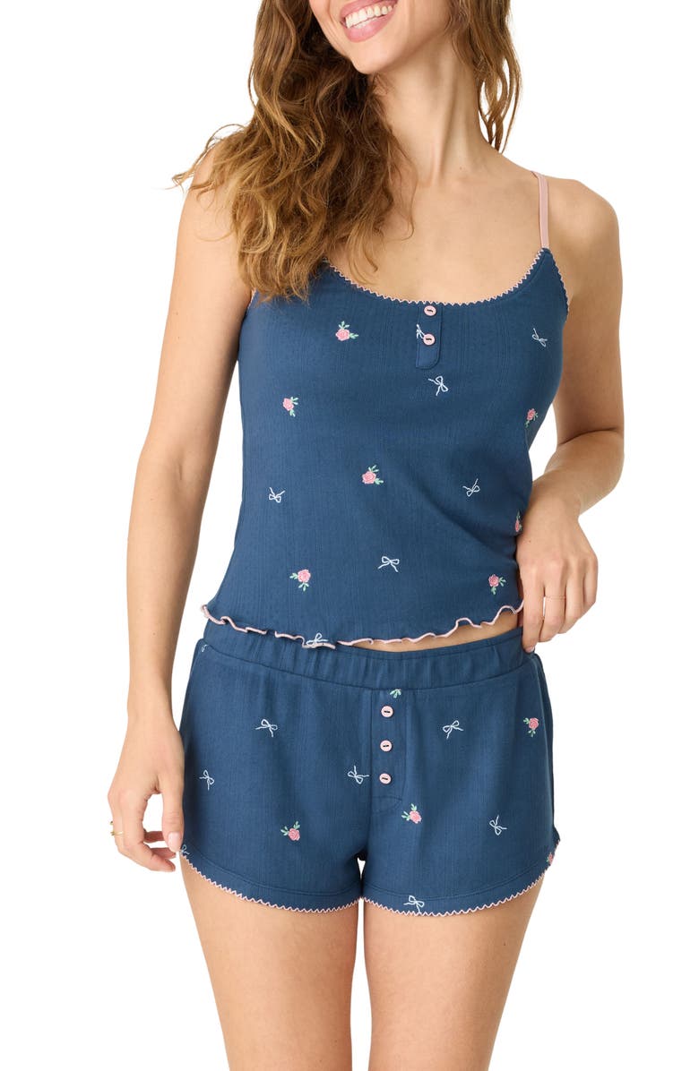 PJ Salvage English Rose Sleep Camisole, Main, color, Navy