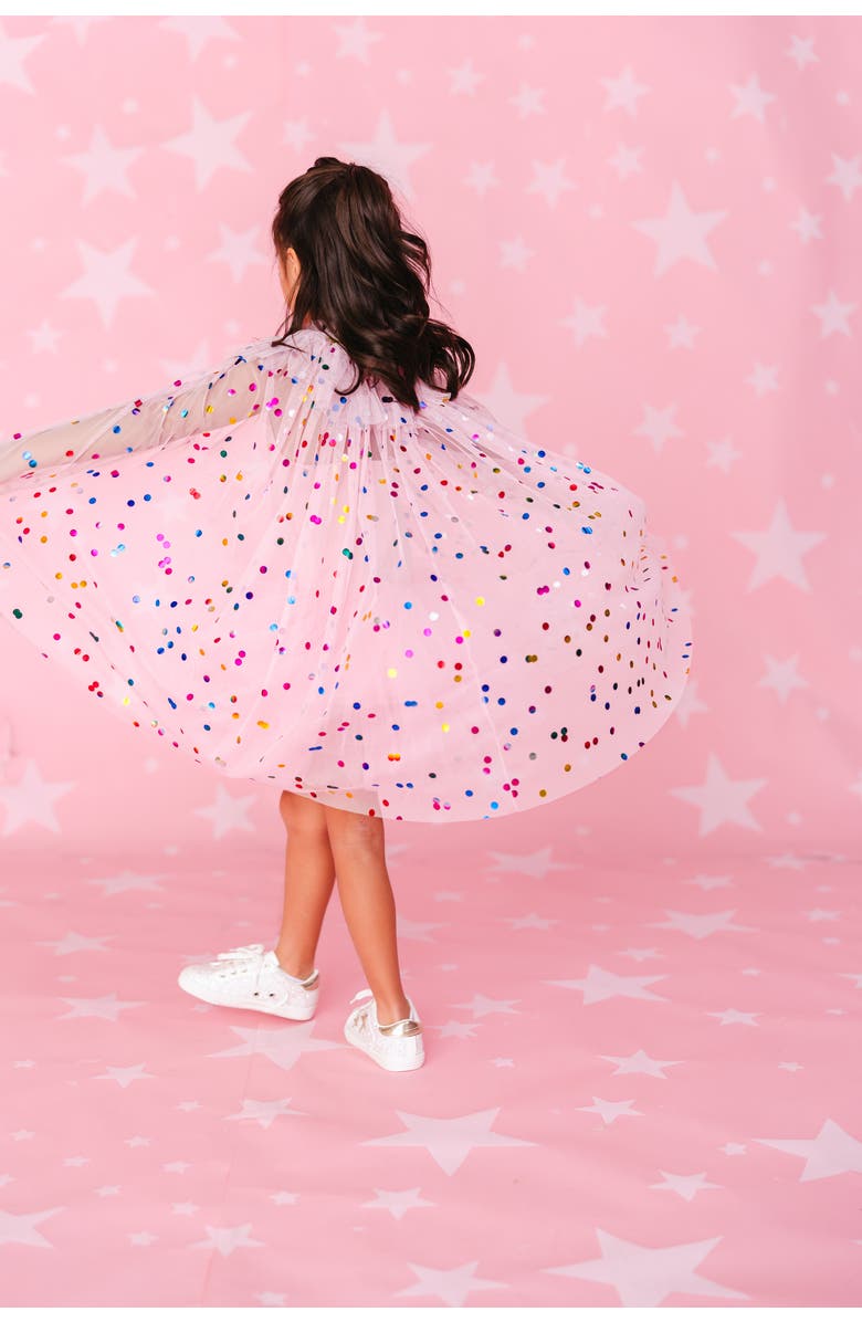 Sweet Wink Pink Confetti Cape, Alternate, color, Pink