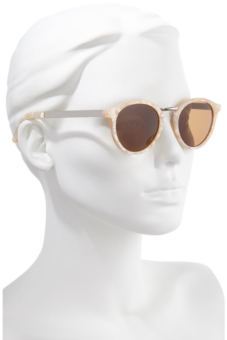 Indio 48mm Round Sunglasses, Alternate, color, BASHFUL BLUSH/ BROWN