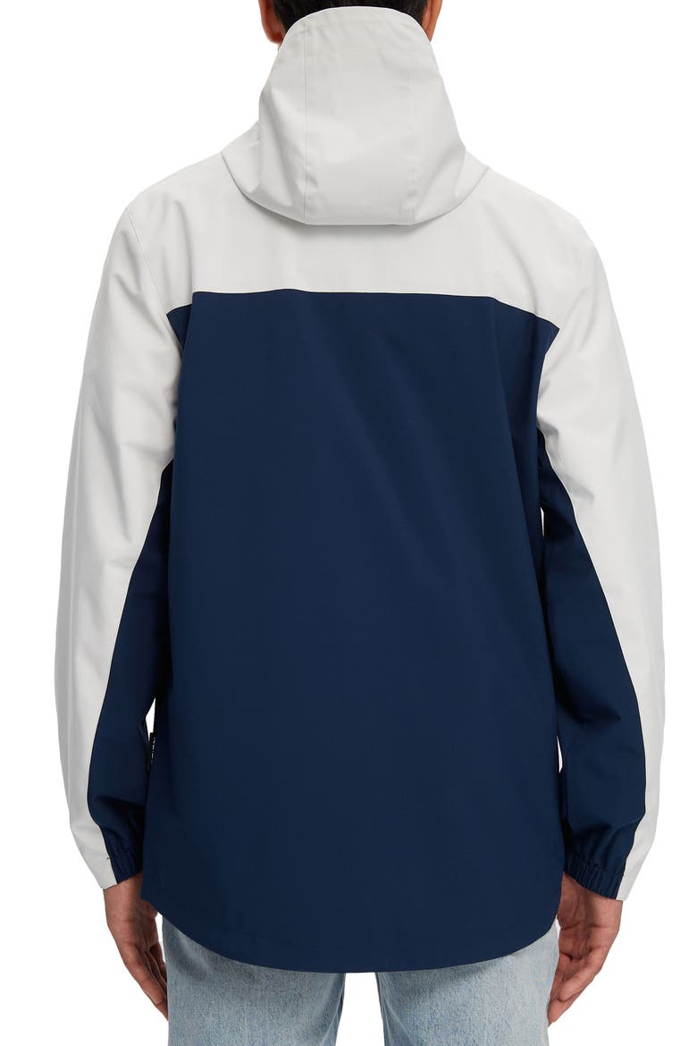 Elliott Water Resistant Two Tone Hooded Jacket, Alternate, color, WHITE/ NAVY