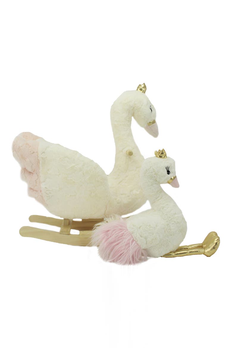 Darling Duo Swan Rocker & Toy Set, Alternate, color, WHITE