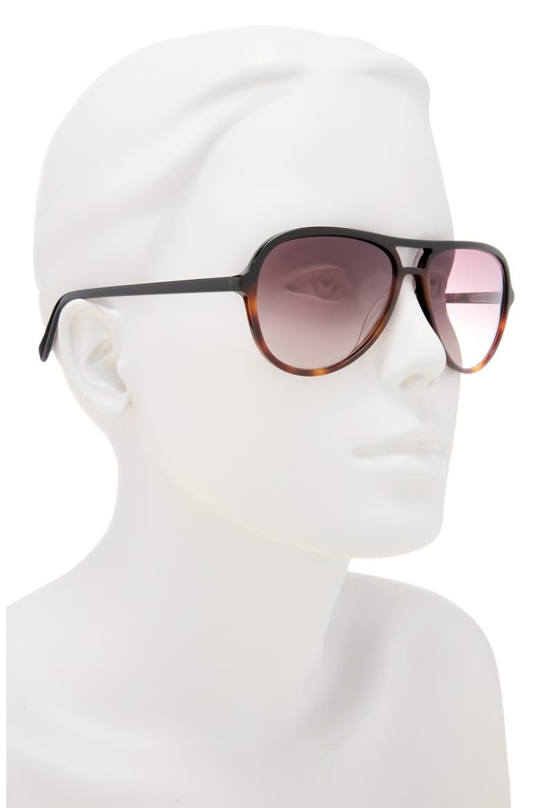 57mm Gradient Aviator Sunglasses, Alternate, color, TORTOISE