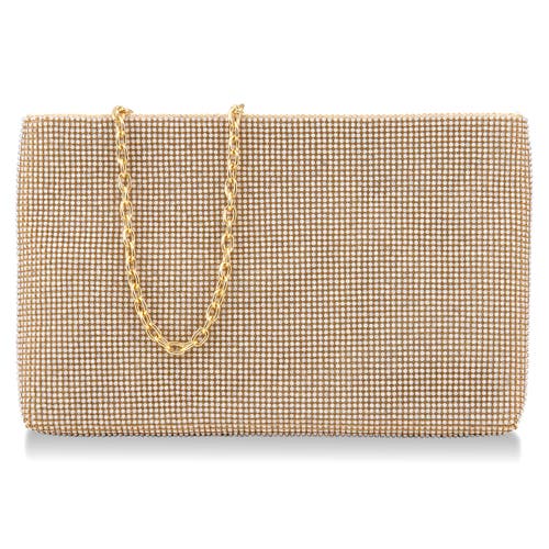Whiting & Davis Lainey Crystal Clutch In Gold