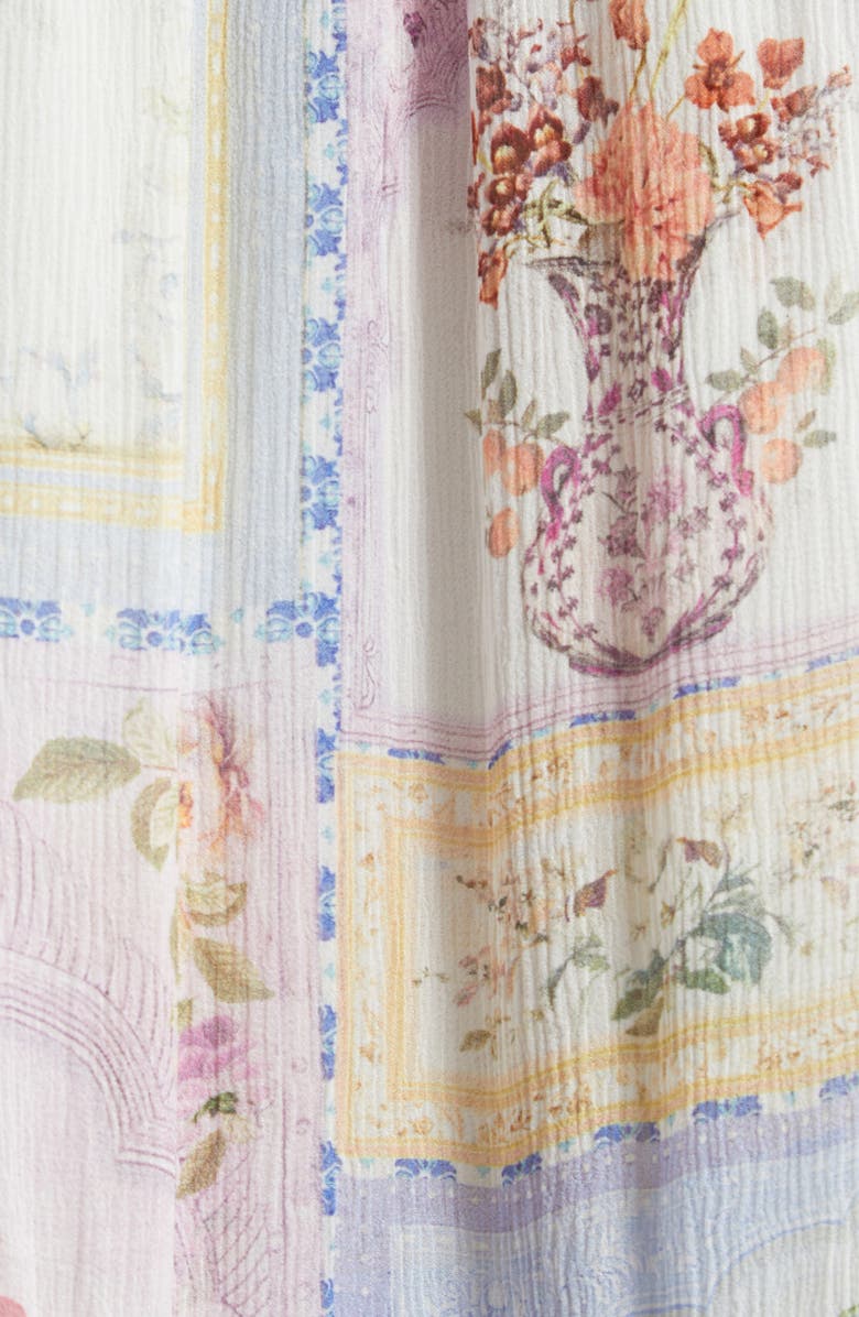 Camilla Gathered Panel Silk Minidress, Alternate, color, Botanical Ballads