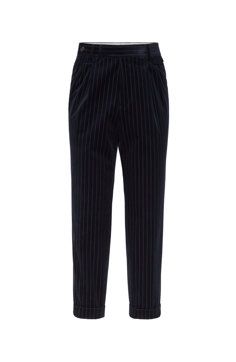Brunello Cucinelli Pinstripe velvet trousers, Main, color, 