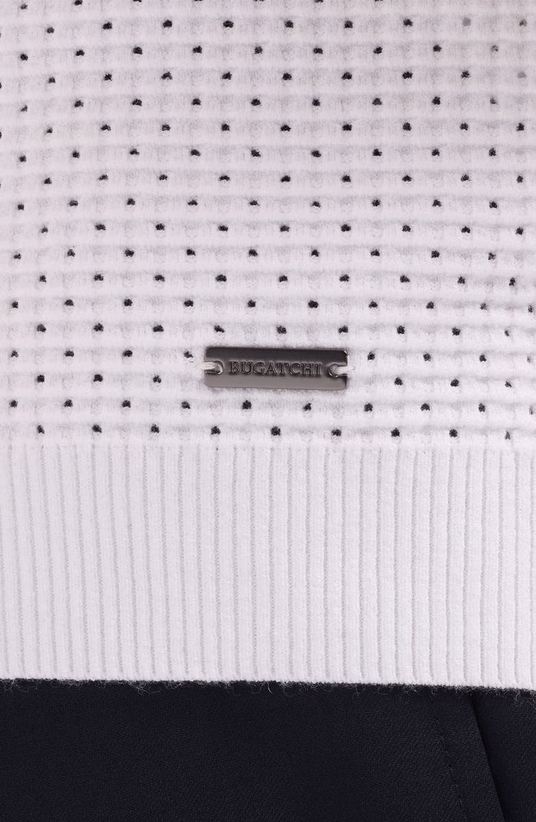 Bugatchi Open Stitch Polo Sweater, Alternate, color, Chalk