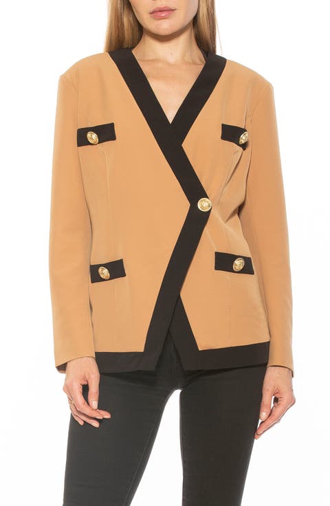 Emele Oversize Contrast Trim Blazer