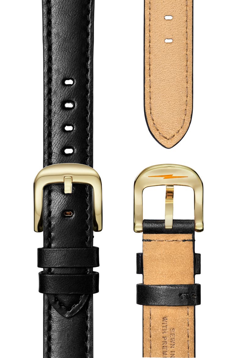 Runwell Leather Strap Watch, 36mm, Alternate, color, BLACK MOTHER OF PEARL