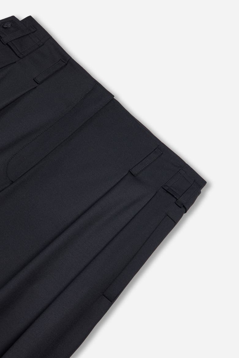 Double Pleat Belted Trousers, Alternate, color, Black