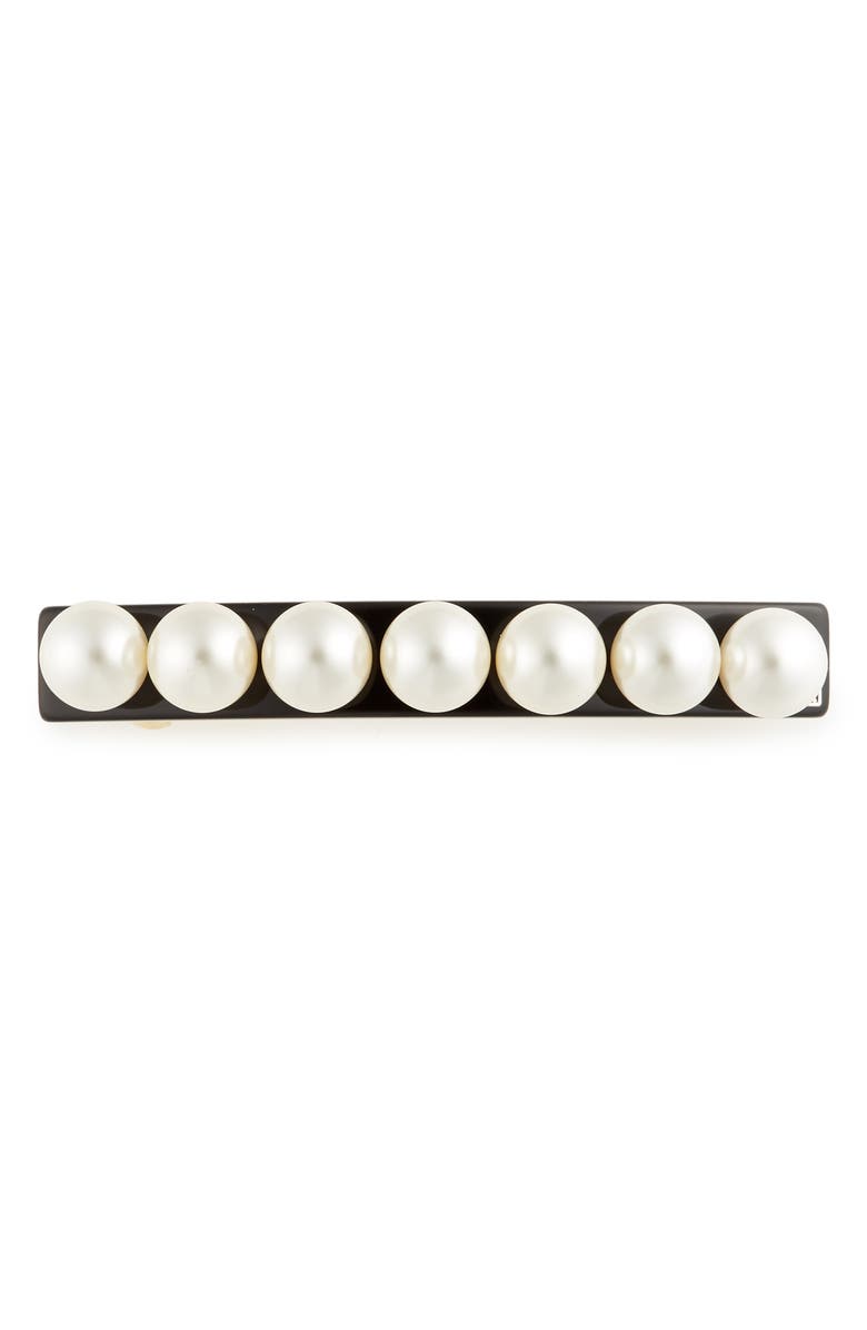 Alexandre de Paris Imitation Pearl Barrette, Main, color, Black Pearl