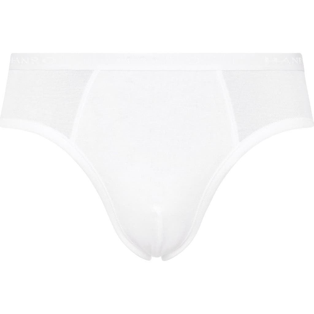 Hanro Cotton Pure Cotton High Leg Brief In White
