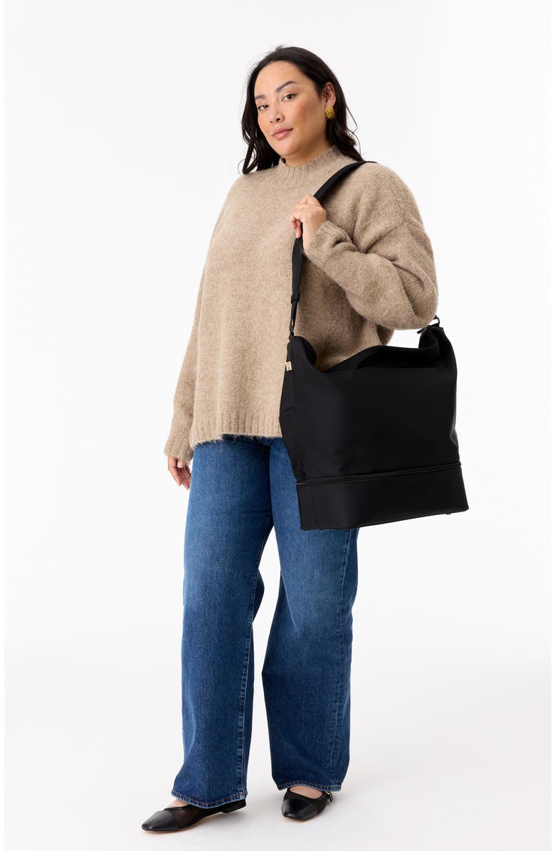 Béis Nylon Shoulder Tote, Alternate, color, Black