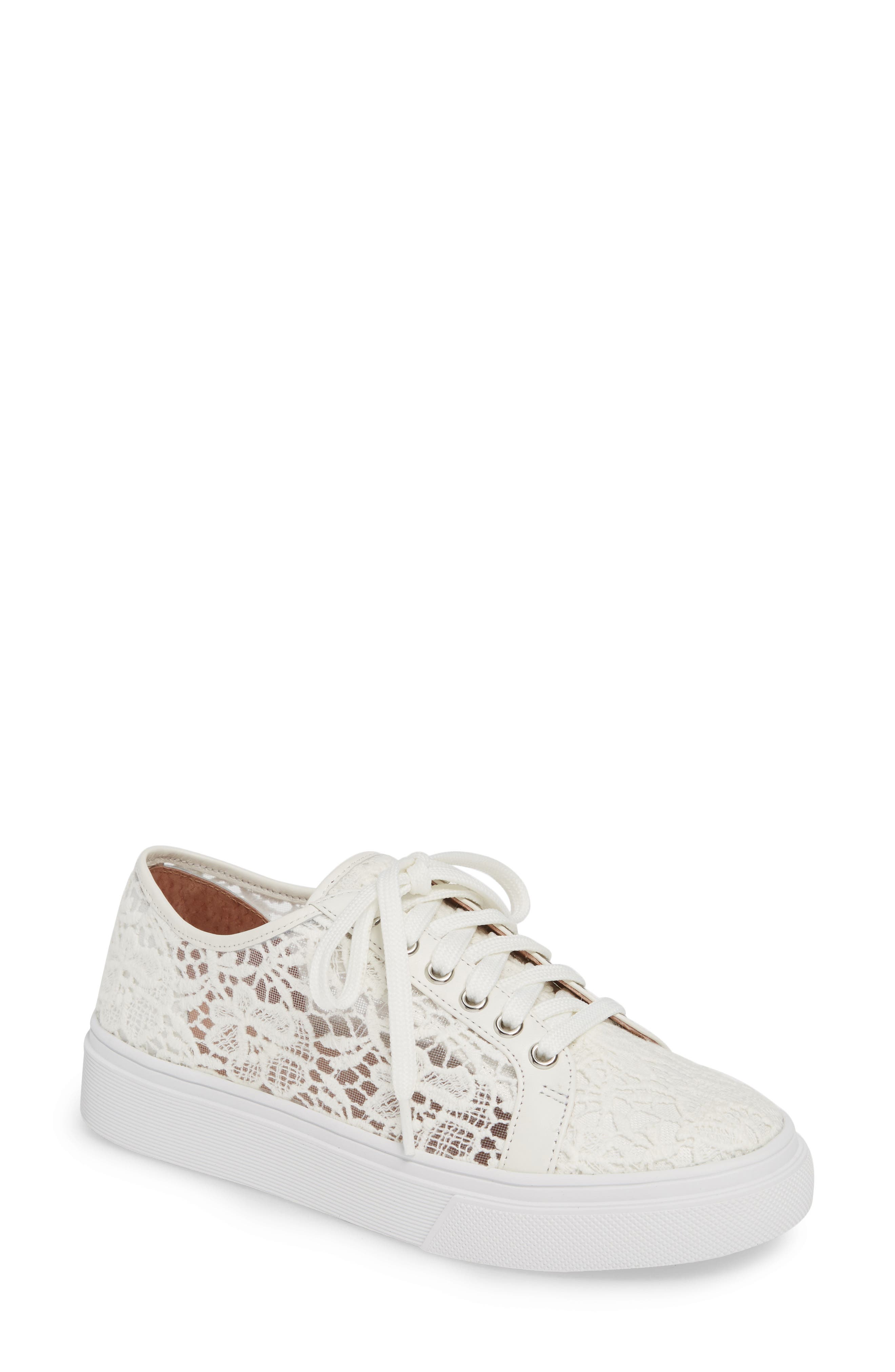 Payton Lace Sneaker, Main, color, WHITE CROCHET