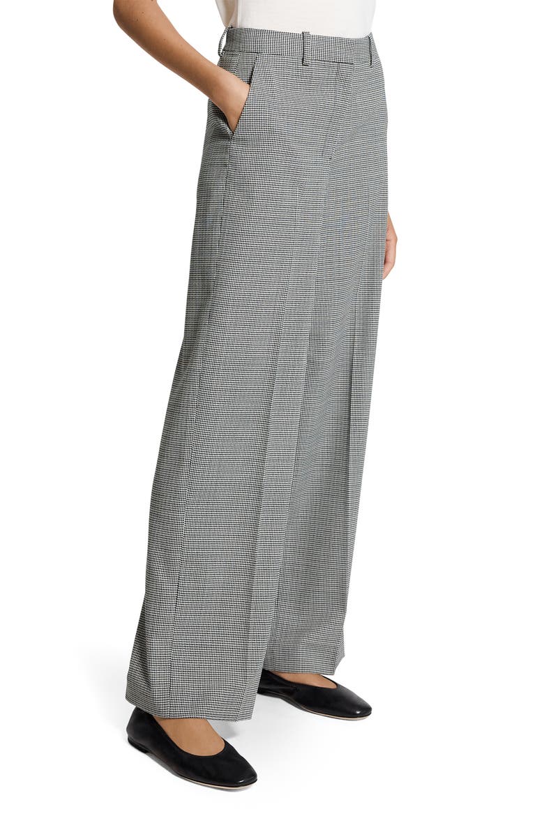 Plaid Wide Leg Wool Blend Pants, Alternate, color, BLACK MULTI