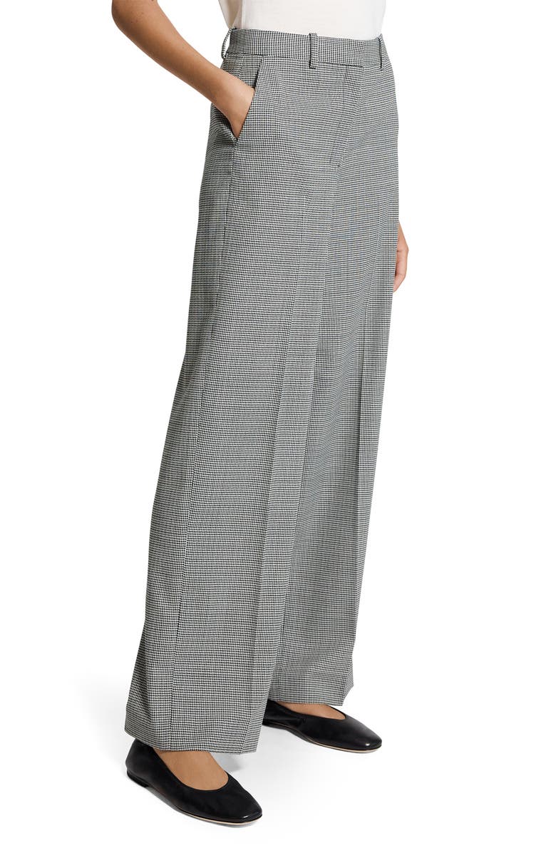 Theory Plaid Wide Leg Wool Blend Pants, Alternate, color, 
