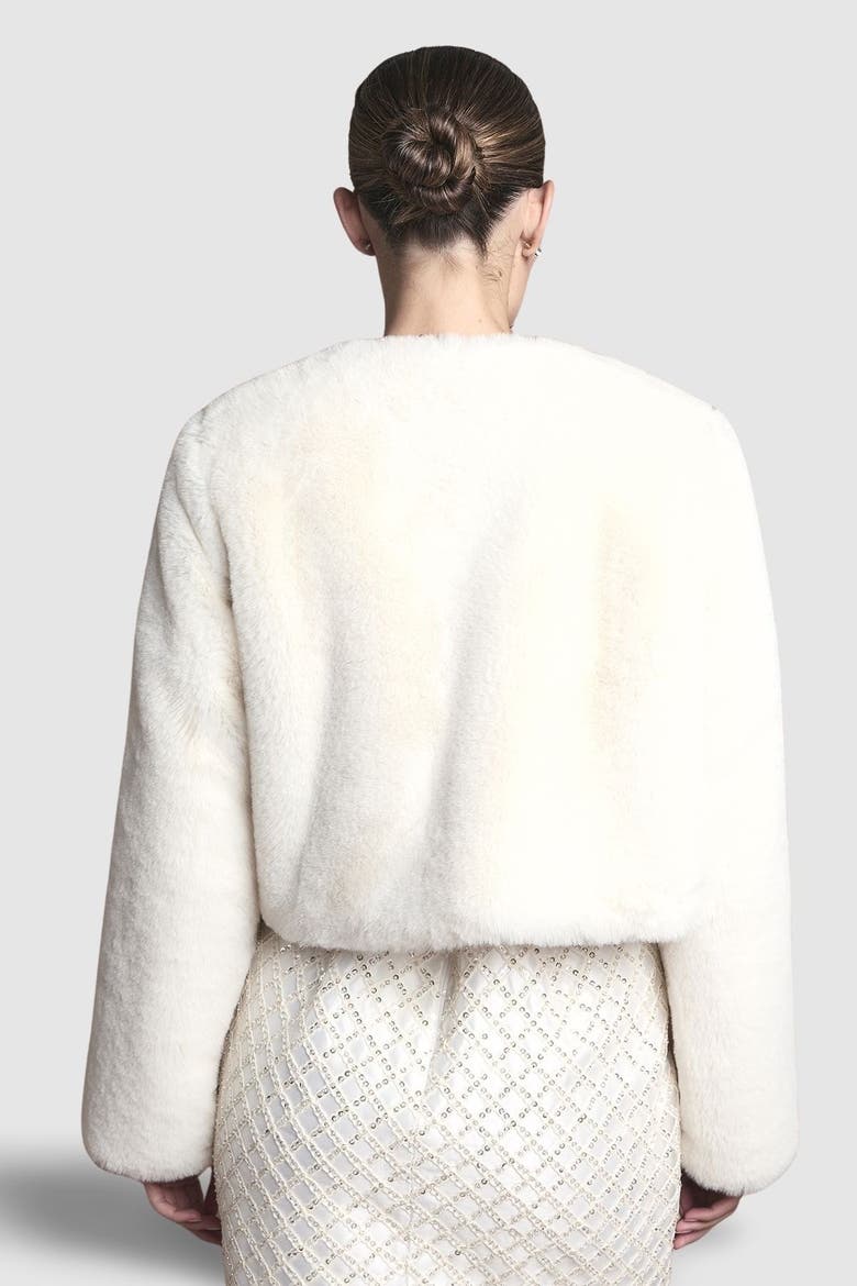 Edge To Edge Faux Fur Coat, Alternate, color, Ivory