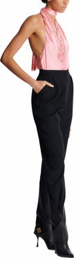 Balmain High-Waisted Grain De Poudre Trousers