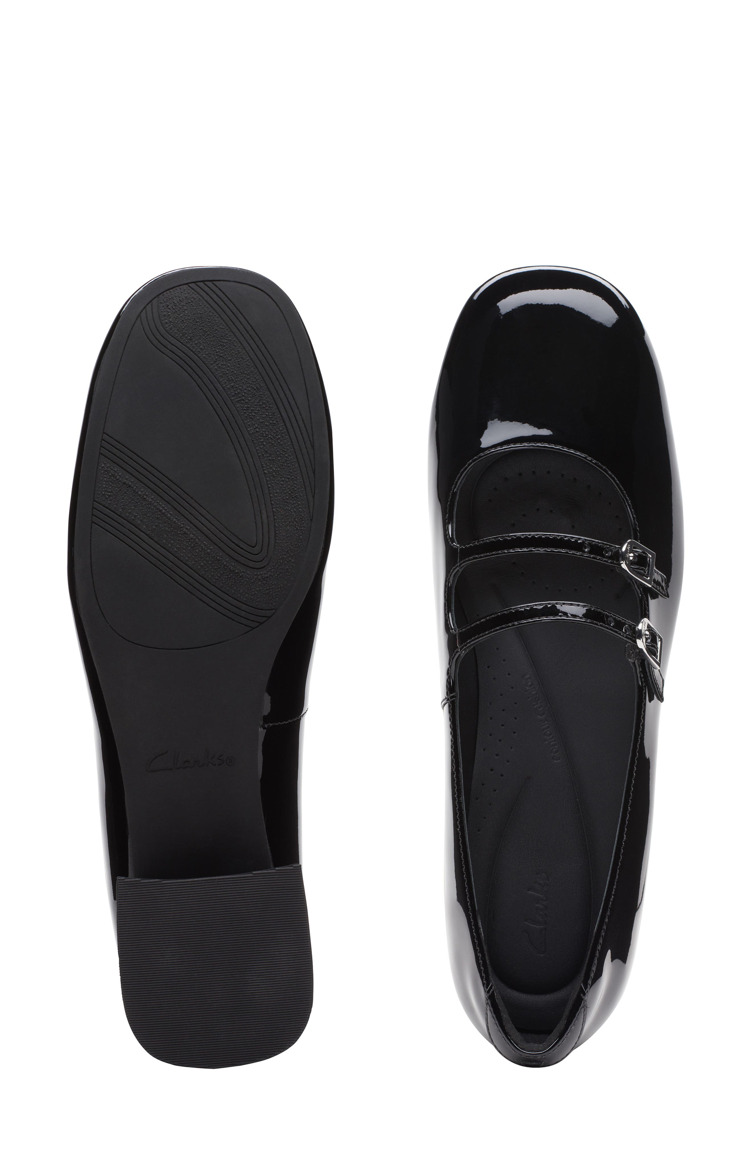 Clarks<sup>®</sup> Daiss Shine Mary Jane Pump, Alternate, color, Black Pat