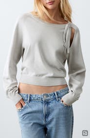 MANGO TEEN Tie Neck Cotton Sweater