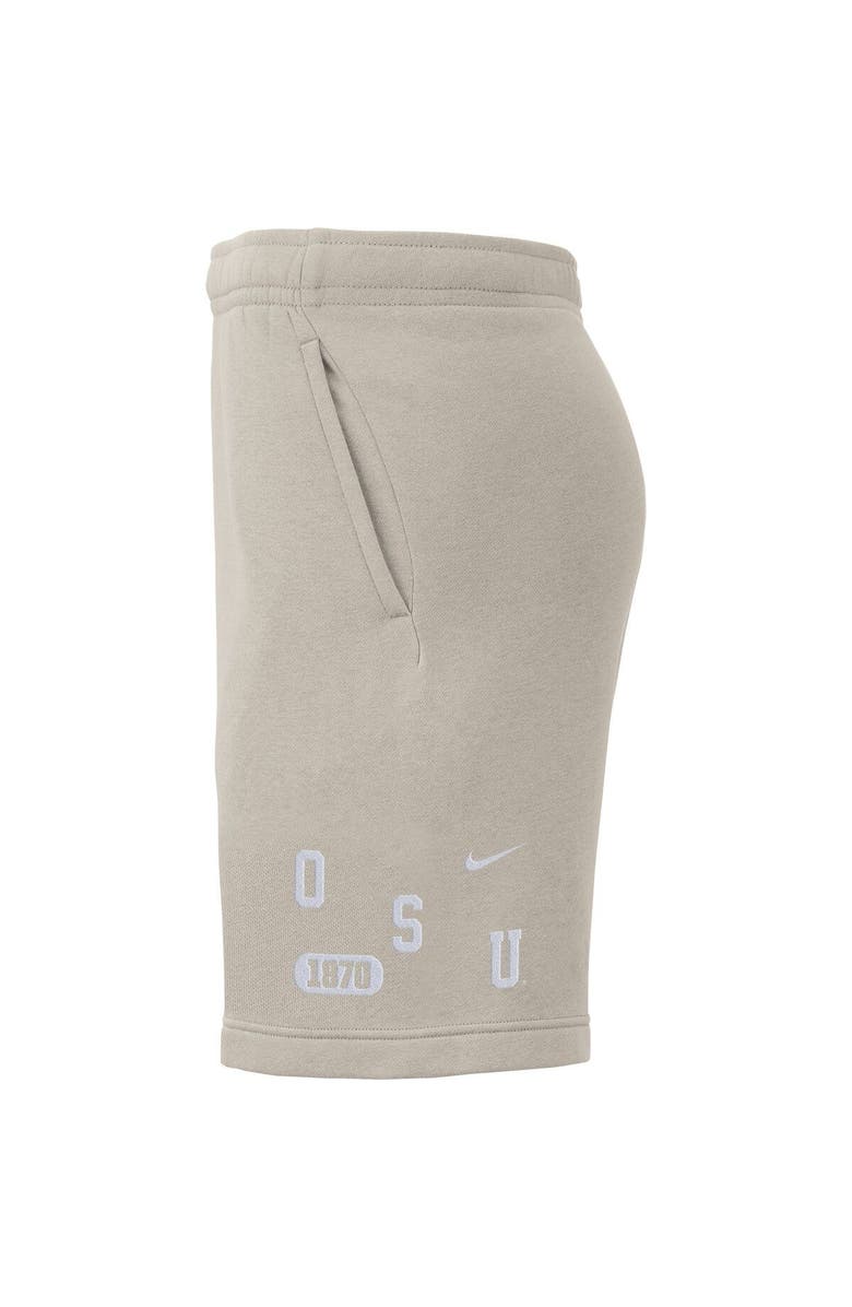 Nike Men's Nike Cream Ohio State Buckeyes Fleece Shorts, Alternate, color,